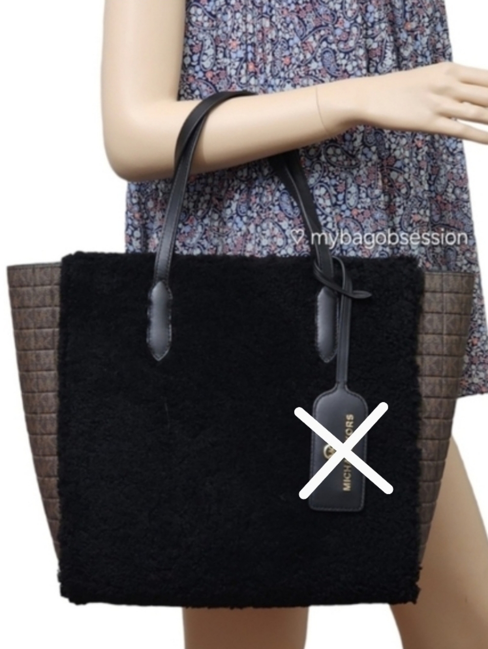 Michael Kors Sinclair Fur Logo Large Tote - Picture 8 of 9